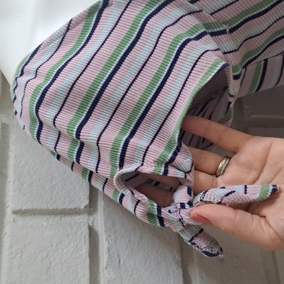 Miami Striped Faux Button Down Tie Sleeve Dress. Size Small NWOT - Picture 4 of 9